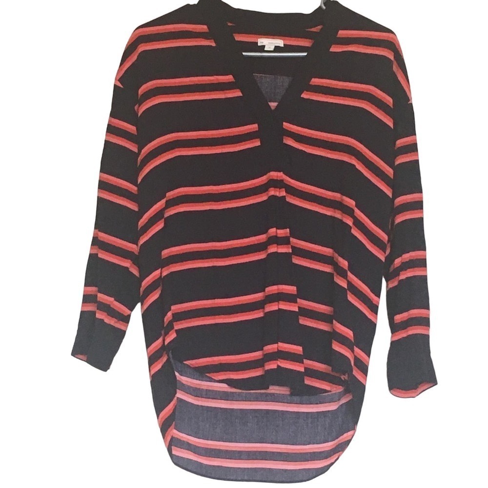 GAP 3/4 Sleeve Top XS Stripes Striped Women Preppy Blue Red Pink Valentine's Day